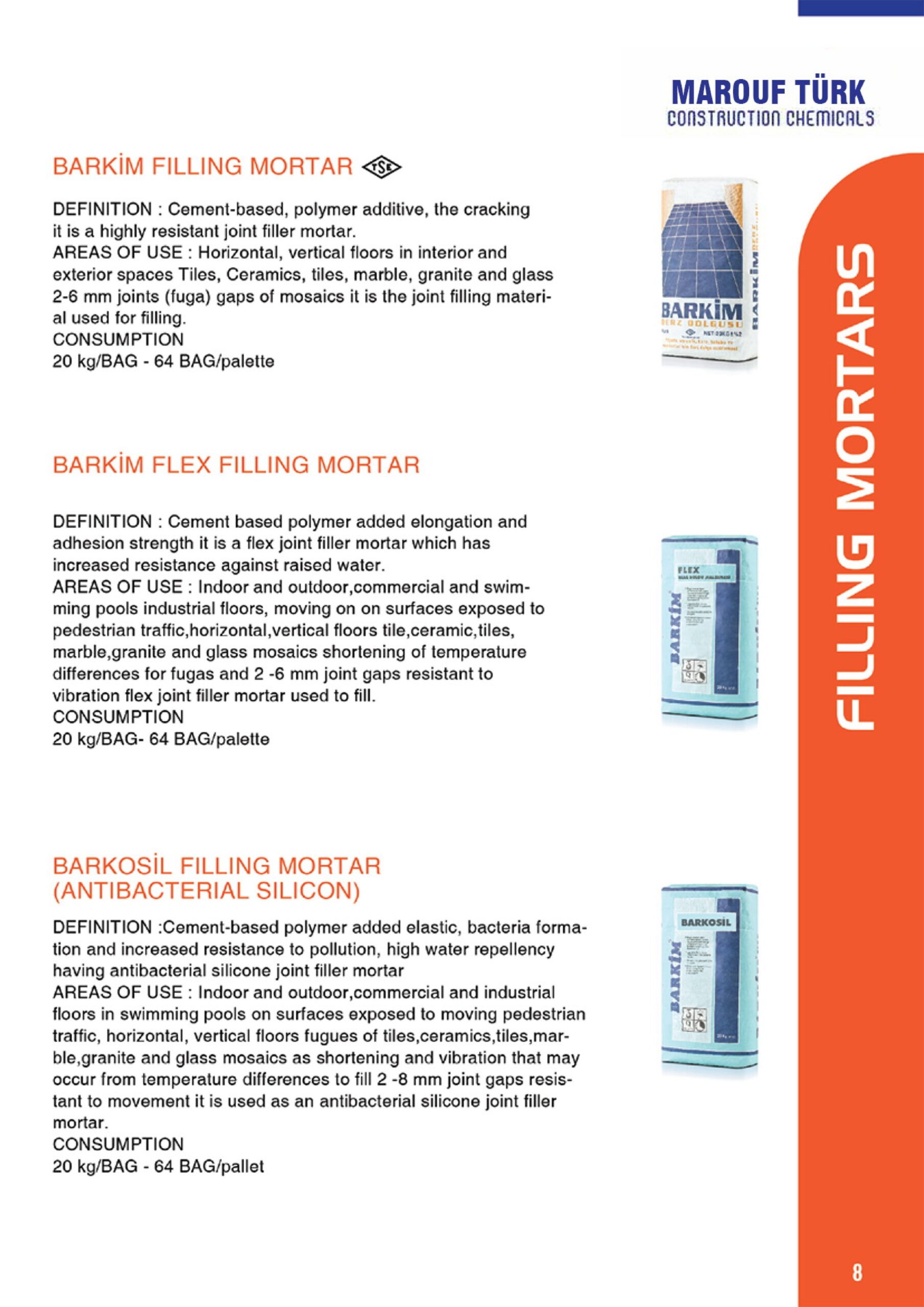 Tile joint grout product formulations and technical application guidance