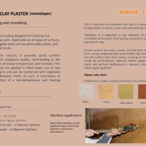 Base clay plaster colour chart and machine-application example