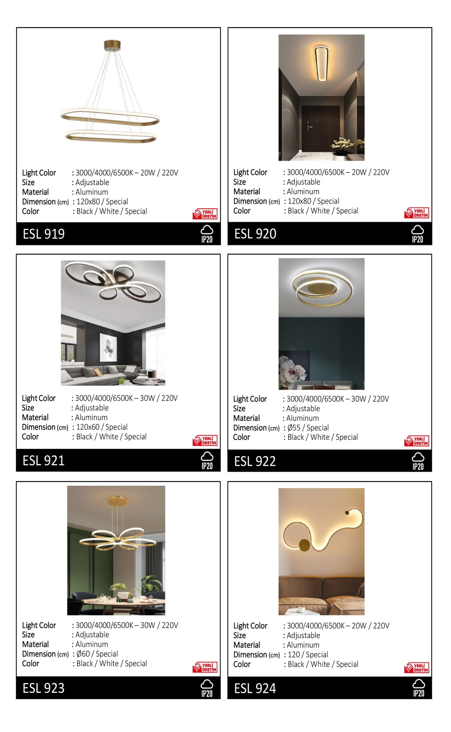 BRS decorative LED pendant references for interior lighting