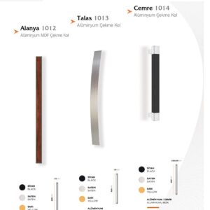Alanya, Talas and Cemre contemporary pull-handle designs