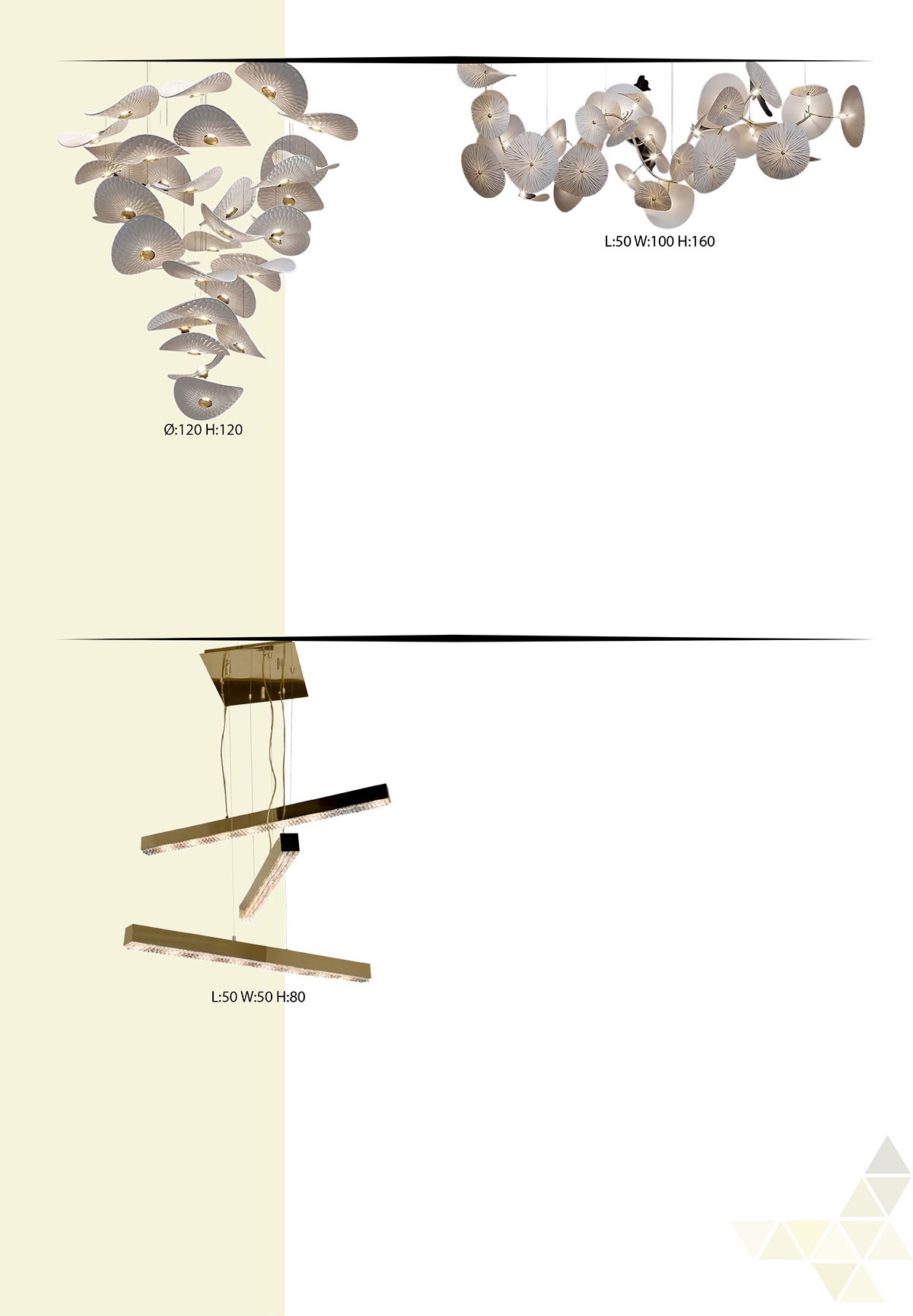 Sculptural modern pendant lighting with flowing decorative forms