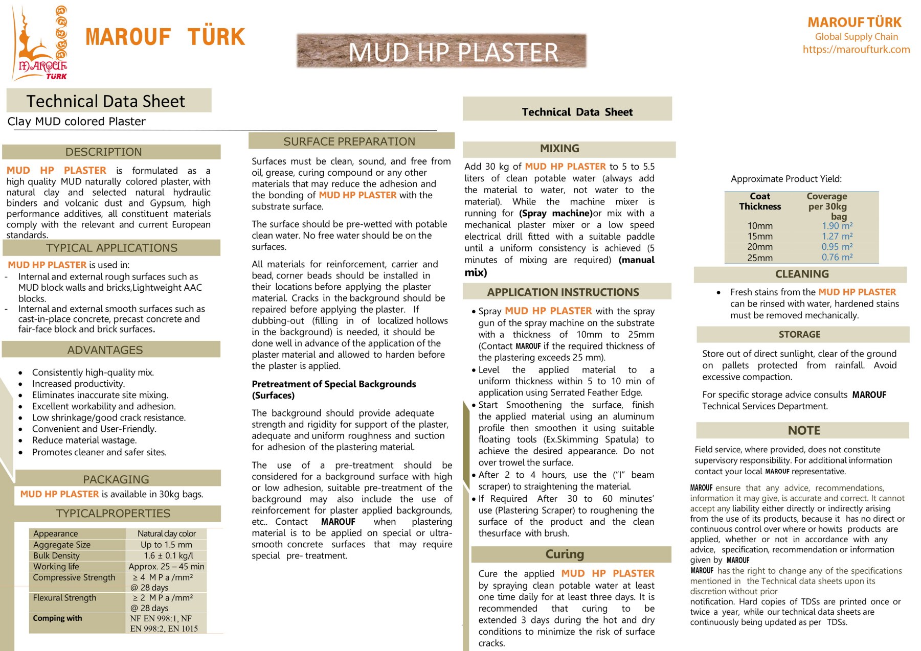 MUD HP Plaster — Technical Data in Catalogue