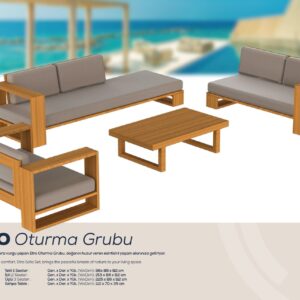 ETRO outdoor furniture group with separate sofas, armchair and rectangular coffee table