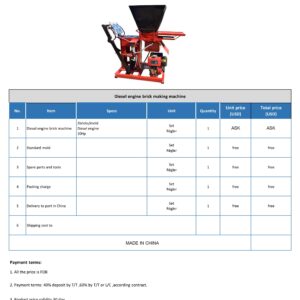 Diesel-engine construction brick machine shown in the original Marouf Türk document