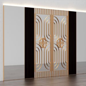 Smart decorative wall panels with black and gold feature design