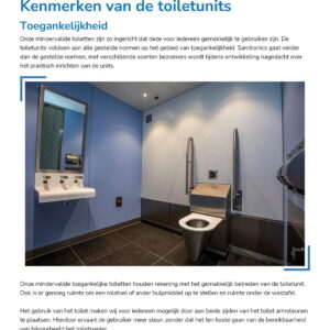 Smart WC accessible interior with toilet support rails and washbasin