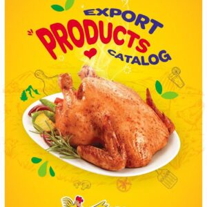 Erpiliç Turkish poultry export products catalogue cover with roasted whole chicken