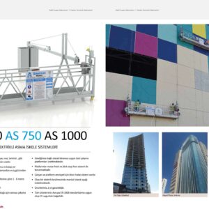 AS 350, AS 750 and AS 1000 electric suspended platform catalogue with façade project examples