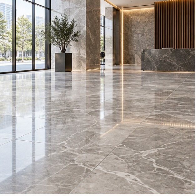 Premium natural stone and porcelain flooring for commercial interiors
