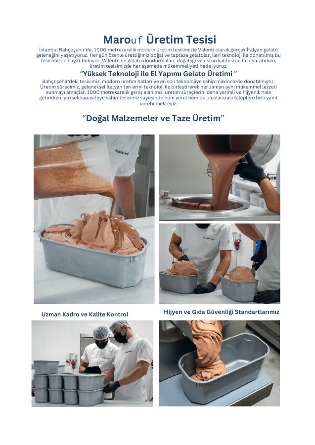 Marouf Gelato production at the Istanbul facility