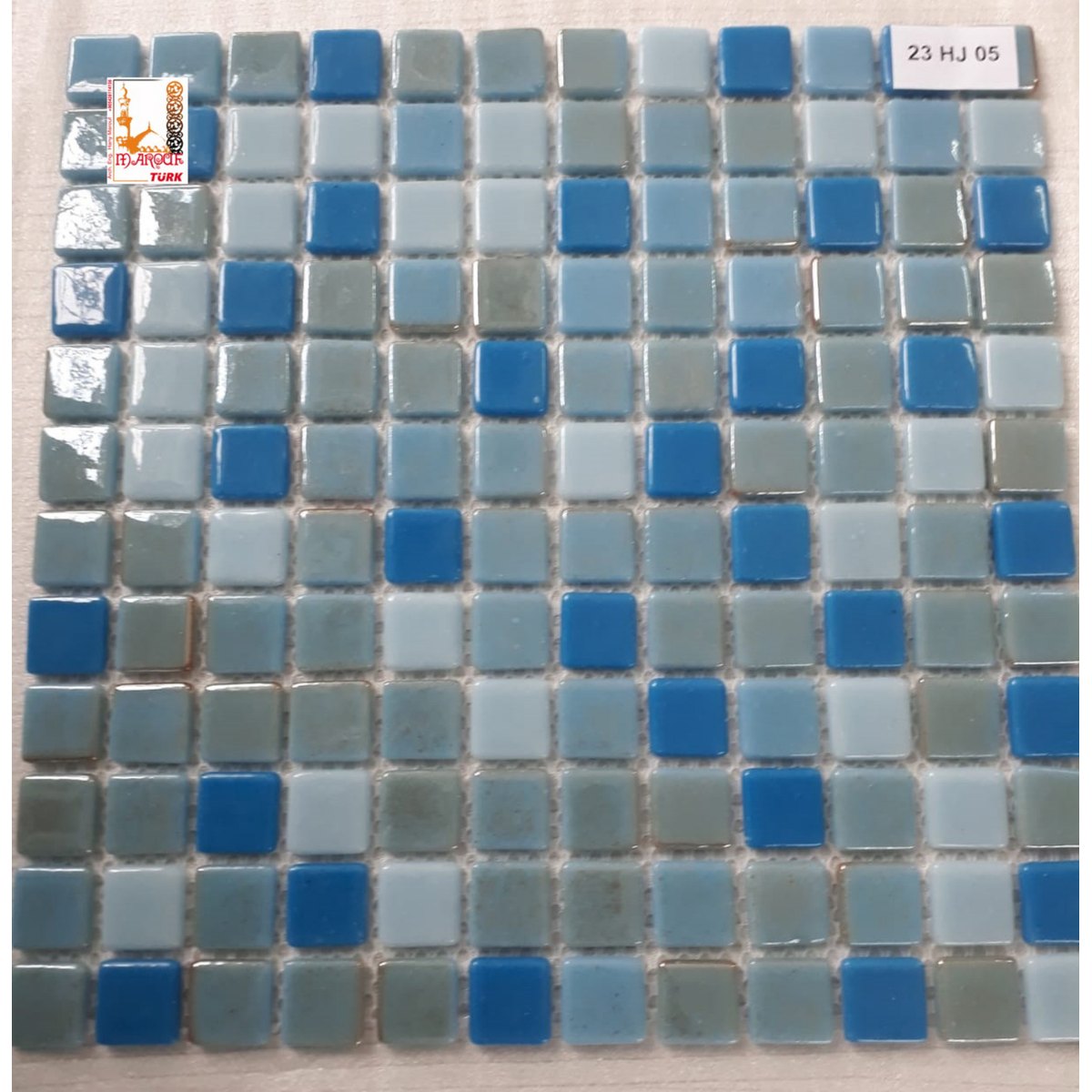 Blue and aqua mosaic tiles — catalogue page 10