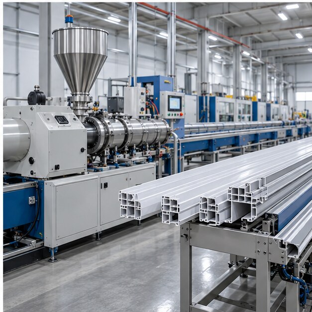 Aluminum and PVC profile extrusion production machinery