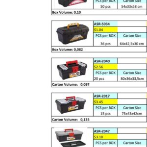 Tool boxes and storage cases — catalogue page 1